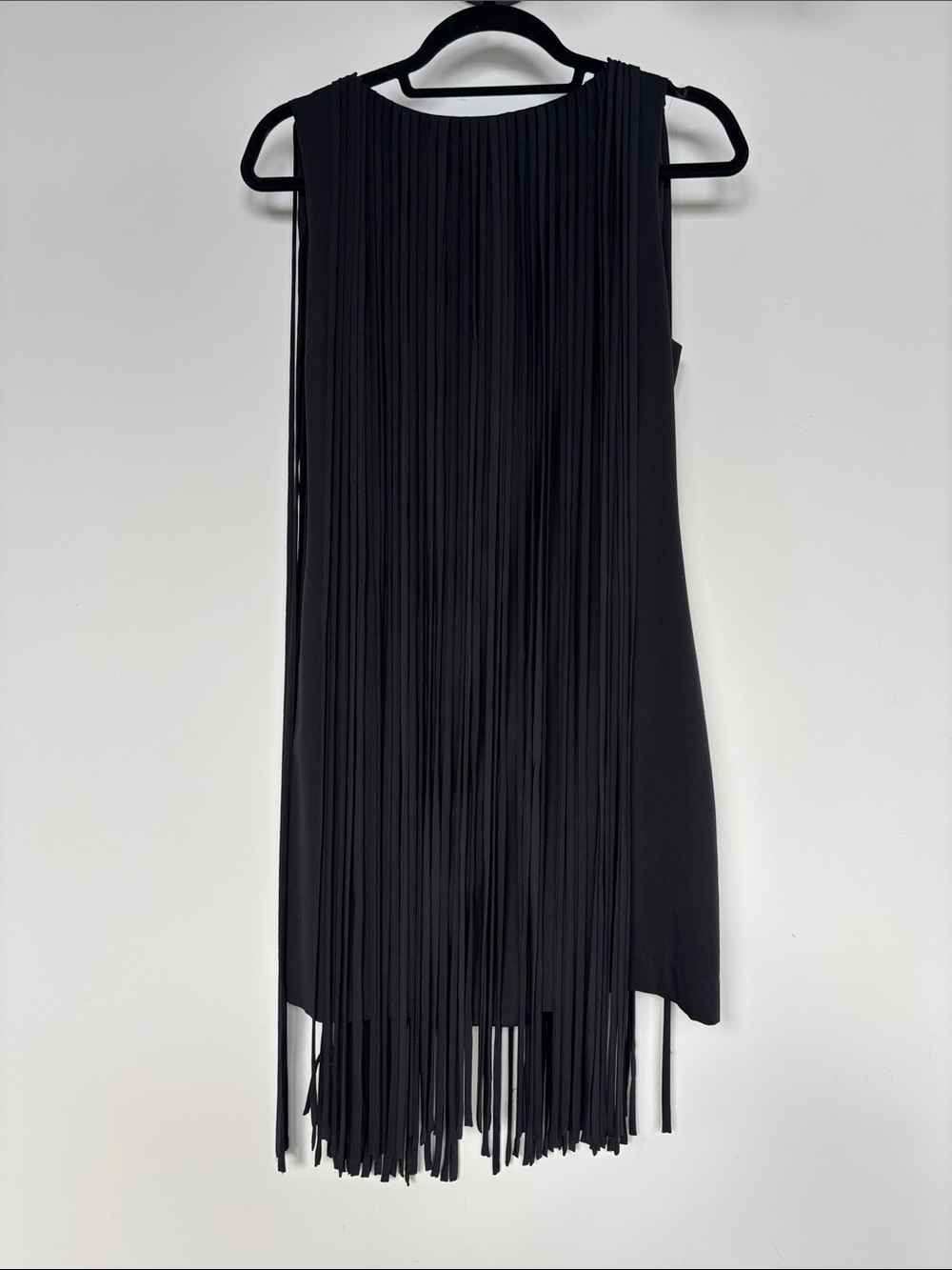 Kate Moss x TOPSHOP Sleeveless Black Fringe Dress